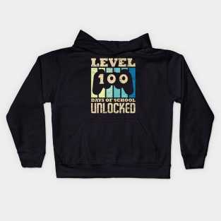 Level 100 days of school unlocked Kids Hoodie